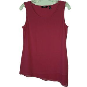 Dennis Basso Caviar Crepe Asymmetrical Chiffon Hem